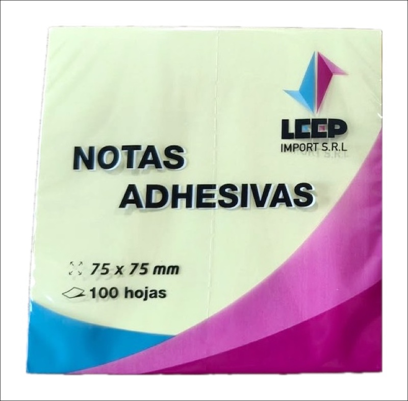 Notas adhesivas 75 × 75 mm
