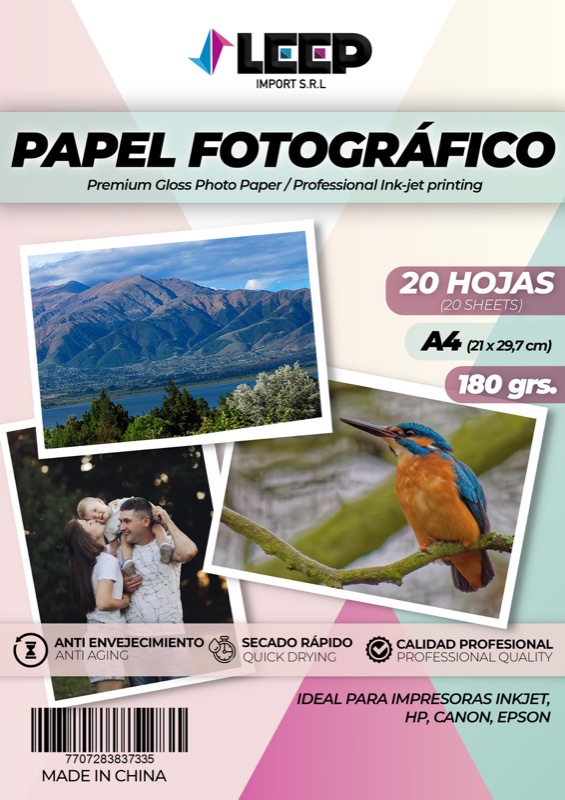 Papel fotográfico glossy A4