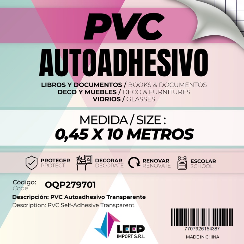 Rollo de PVC autoadhesivo contact